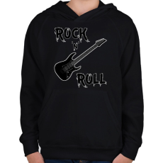 PRINTFASHION Gitár - Gyerek kapucnis pulóver - Fekete