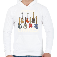 PRINTFASHION Gitár gyűjtő - Férfi kapucnis pulóver - Fehér