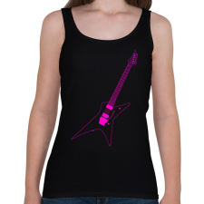 PRINTFASHION Gitár  - Női atléta - Fekete női trikó