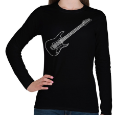 PRINTFASHION Gitár - Női hosszú ujjú póló - Fekete női póló