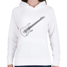 PRINTFASHION Gitár - Női kapucnis pulóver - Fehér női pulóver, kardigán