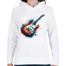 PRINTFASHION gitár - Női kapucnis pulóver - Fehér női pulóver, kardigán