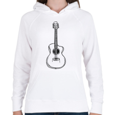 PRINTFASHION Gitár  - Női kapucnis pulóver - Fehér női pulóver, kardigán