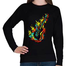 PRINTFASHION Gitár  - Női pulóver - Fekete