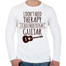PRINTFASHION Gitár terápia - Férfi hosszú ujjú póló - Fehér
