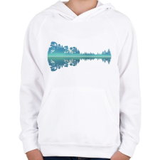 PRINTFASHION Gitár tükörkép - Gyerek kapucnis pulóver - Fehér gyerek pulóver, kardigán