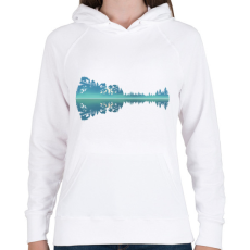 PRINTFASHION Gitár tükörkép - Női kapucnis pulóver - Fehér