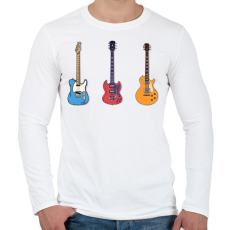 PRINTFASHION Gitárok - Férfi hosszú ujjú póló - Fehér