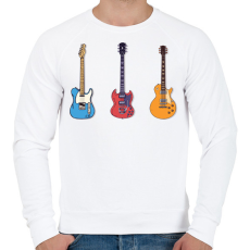 PRINTFASHION Gitárok - Férfi pulóver - Fehér