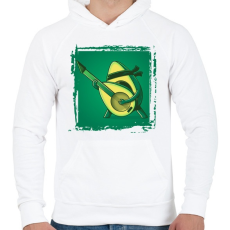PRINTFASHION Gitáros avokádó - Férfi kapucnis pulóver - Fehér