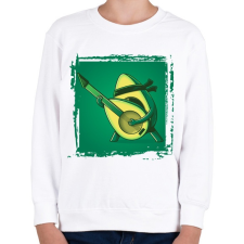 PRINTFASHION Gitáros avokádó - Gyerek pulóver - Fehér gyerek pulóver, kardigán