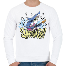 PRINTFASHION Gitáros cápa - Férfi pulóver - Fehér férfi pulóver, kardigán
