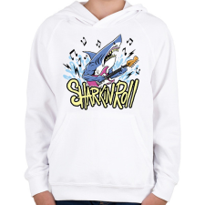 PRINTFASHION Gitáros cápa - Gyerek kapucnis pulóver - Fehér gyerek pulóver, kardigán