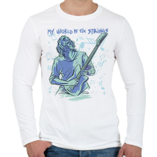 PRINTFASHION Gitáros élet - Férfi hosszú ujjú póló - Fehér férfi póló