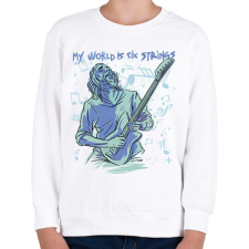 PRINTFASHION Gitáros élet - Gyerek pulóver - Fehér gyerek pulóver, kardigán