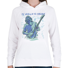 PRINTFASHION Gitáros élet - Női kapucnis pulóver - Fehér