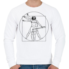 PRINTFASHION Gitáros ember - Férfi pulóver - Fehér