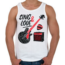 PRINTFASHION Gitáros énekes - Férfi atléta - Fehér atléta, trikó
