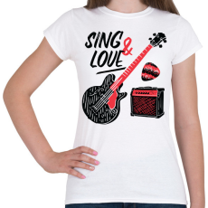 PRINTFASHION Gitáros énekes - Női póló - Fehér