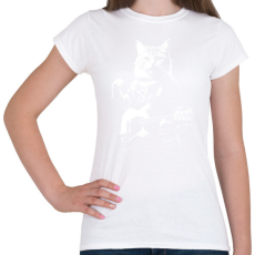PRINTFASHION Gitáros macska - Női póló - Fehér