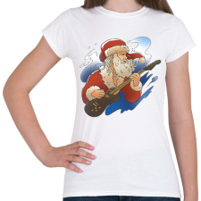 PRINTFASHION Gitáros Mikulás - Női póló - Fehér női póló