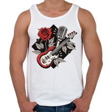 PRINTFASHION Gitáros minta - Férfi atléta - Fehér