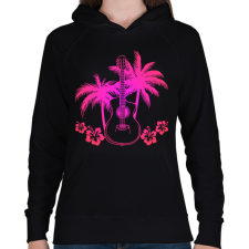 PRINTFASHION Gitáros  - Női kapucnis pulóver - Fekete női pulóver, kardigán