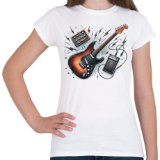 PRINTFASHION gitáros - Női póló - Fehér