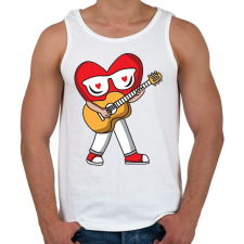 PRINTFASHION Gitáros szív - Férfi atléta - Fehér atléta, trikó