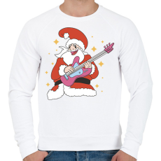 PRINTFASHION Gitáros télapó - Férfi pulóver - Fehér