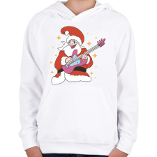 PRINTFASHION Gitáros télapó - Gyerek kapucnis pulóver - Fehér gyerek pulóver, kardigán