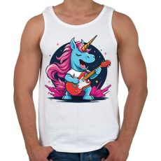 PRINTFASHION Gitáros unikornis - Férfi atléta - Fehér