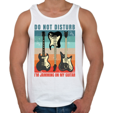 PRINTFASHION Gitározok ne zavarj - Férfi atléta - Fehér
