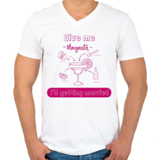 PRINTFASHION Give me margarita - Férfi V-nyakú póló - Fehér