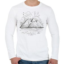 PRINTFASHION Gízai piramisok - Férfi hosszú ujjú póló - Fehér férfi póló