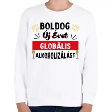 PRINTFASHION Globális alkoholizálás - Gyerek pulóver - Fehér gyerek pulóver, kardigán