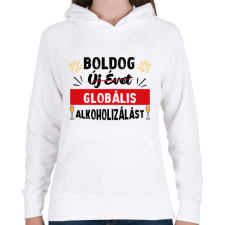 PRINTFASHION Globális alkoholizálás - Női kapucnis pulóver - Fehér női pulóver, kardigán