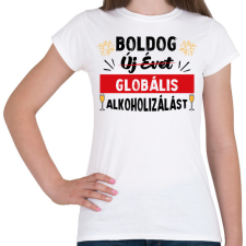PRINTFASHION Globális alkoholizálás - Női póló - Fehér női póló