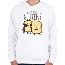 PRINTFASHION Glutén díler - Gyerek kapucnis pulóver - Fehér