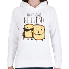 PRINTFASHION Glutén díler - Női kapucnis pulóver - Fehér
