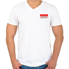 PRINTFASHION Gluten Free - Férfi V-nyakú póló - Fehér