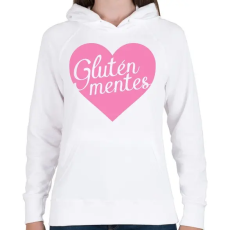 PRINTFASHION gluten-free-love-pink - Női kapucnis pulóver - Fehér