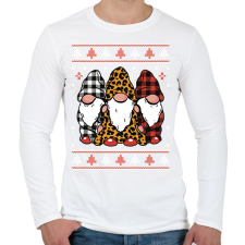 PRINTFASHION Gnóm karácsony - Férfi hosszú ujjú póló - Fehér férfi póló