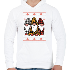 PRINTFASHION Gnóm karácsony - Férfi kapucnis pulóver - Fehér