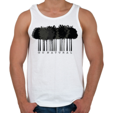 PRINTFASHION Go natural - vonalkód - Férfi atléta - Fehér atléta, trikó