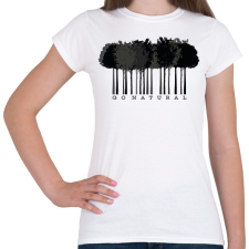 PRINTFASHION Go natural - vonalkód - Női póló - Fehér női póló