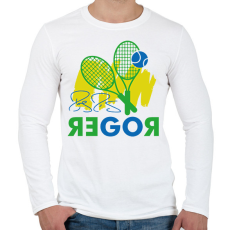 PRINTFASHION Go Roger - Férfi hosszú ujjú póló - Fehér