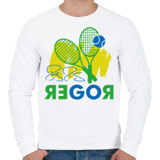 PRINTFASHION Go Roger - Férfi pulóver - Fehér férfi pulóver, kardigán