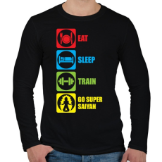 PRINTFASHION Go super saiyan - Férfi hosszú ujjú póló - Fekete
