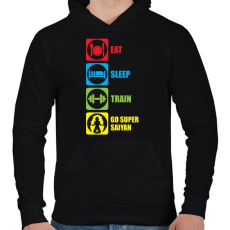 PRINTFASHION Go super saiyan - Férfi kapucnis pulóver - Fekete